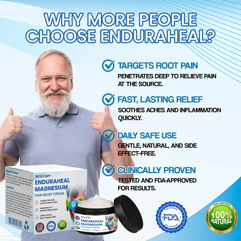 NESLEMY® EnduraHeal Magnesium Pain Relief Cream (Treats Arthritis, Neuropathy, Rheumatism, Sports Injuries & More)