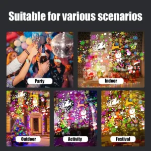 🎁NESLEMY Christmas Projection Lamp 5V/1A with 16 Patterns USB Powered for Home🎅